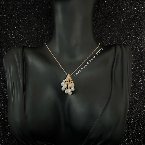 NEW 14K Gold Plated natural freshwater pearl Necklace - Picture 5 of 7